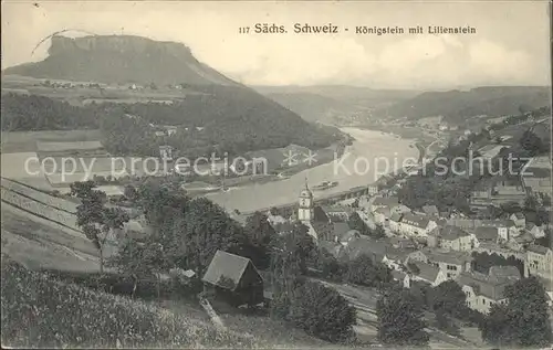 Koenigstein Saechsische Schweiz Lilienstein  Kat. Koenigstein Saechsische Schweiz