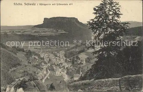 Koenigstein Saechsische Schweiz Lilienstein  Kat. Koenigstein Saechsische Schweiz