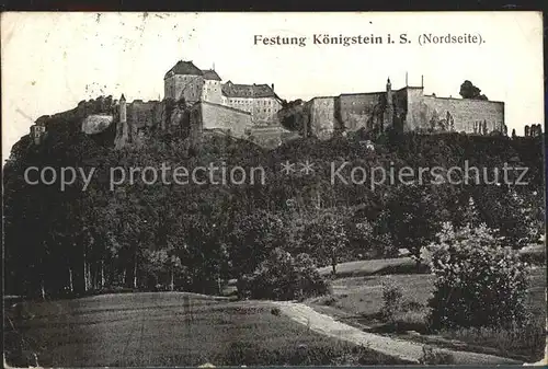 Koenigstein Saechsische Schweiz Nordseite Kat. Koenigstein Saechsische Schweiz