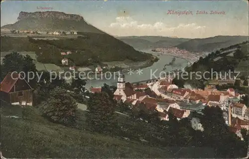 Koenigstein Saechsische Schweiz Lilienstein  Kat. Koenigstein Saechsische Schweiz