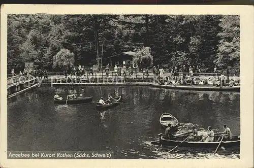 Rathen Saechsische Schweiz Amselsee Bootspartien Kat. Rathen Sachsen