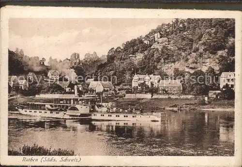 Rathen Saechsische Schweiz Dampfschiff Kat. Rathen Sachsen