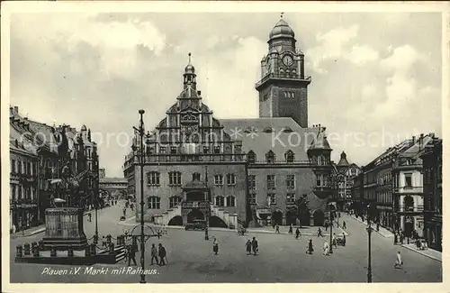 Plauen Vogtland Markt Rathaus Kat. Plauen