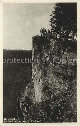 Pobershau Katzenstein im Tal der schwarzen Pockau Felsen Erzgebirge Kat. Pobershau