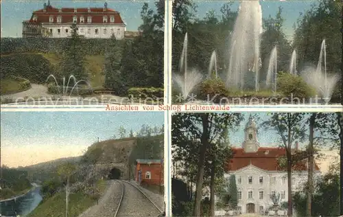 Lichtenwalde Sachsen Schloss Springbrunnen Eisenbahn Tunnel / Niederwiesa /Mittelsachsen LKR