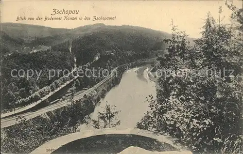 Zschopau Blick von der Bodenner Kanzel in das Zschopautal Kat. Zschopau