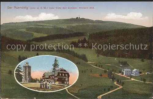 Auersberg Wildenthal Panorama Tal der kleinen Bockau Aussichtsturm Unterkunftshaus Kat. Eibenstock