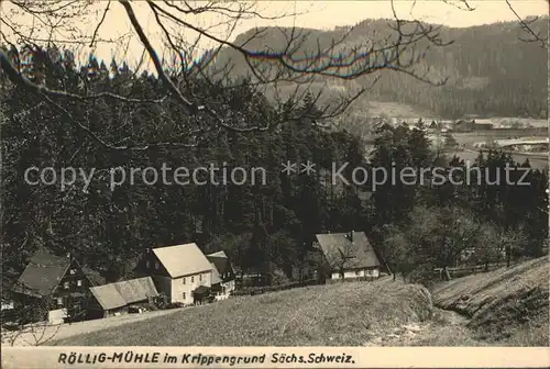 Krippen Bad Schandau Roellig Muehle im Krippengrund Kat. Bad Schandau