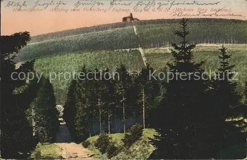 Fichtelberg Oberwiesenthal Himmelsleiter mit Fichtelberghaus Kat. Oberwiesenthal