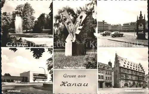 Hanau Main Schlosspark Marktplatz Schwimmbad Kat. Hanau