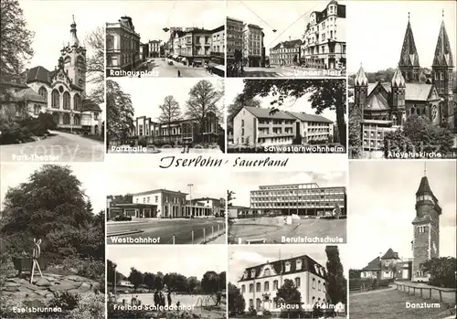 Iserlohn Parktheater Rathausplatz Eselsbrunnen Danzturm Kat. Iserlohn