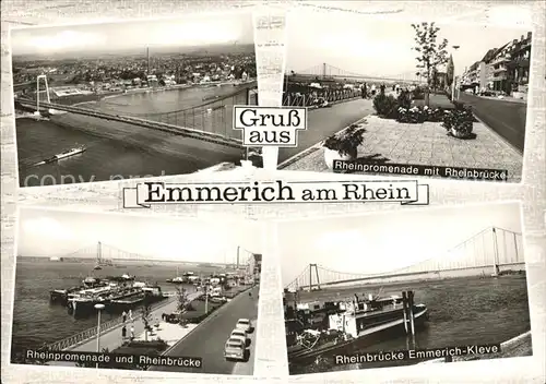 Emmerich Rhein Rheinpromenade mit Bruecke Kat. Emmerich am Rhein