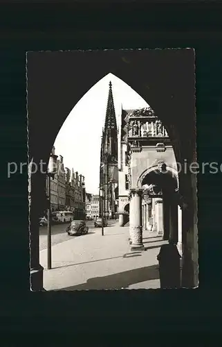 Muenster Westfalen Prinzipalmarkt uns St. Lamberti Kat. Muenster