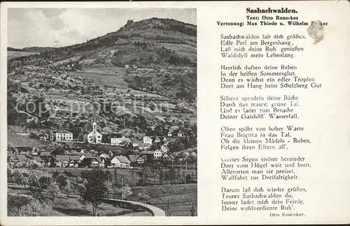 Sasbachwalden Ortsansicht Gedicht Kat. Sasbachwalden