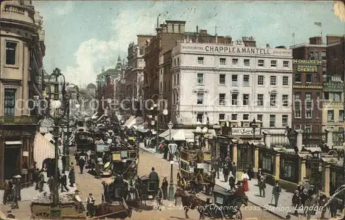 London The Strand and Charing Cross Station Kat. City of London