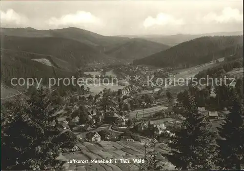 Manebach Panorama Luftkurort Thueringer Wald Kat. Ilmenau