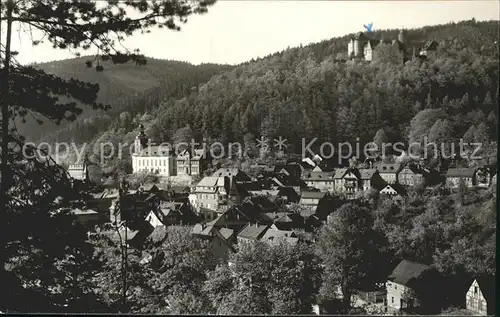 Leutenberg Thueringen Ortsansicht mit Kirche Schloss Kat. Leutenberg