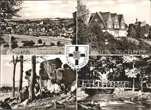 Marienberg Westerwald Panorama Europahaus Grosser Wolfstein Felsen Nistertal Bruecke Kat. Bad Marienberg (Westerwald)