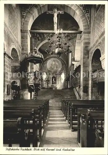 Fischbeck Weser Stiftskirche Kanzel und Hochaltar Kat. Hessisch Oldendorf