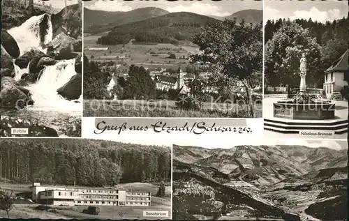 Elzach Elzfaelle Panorama Nikolaus Brunnen Sanatorium Total Kat. Elzach