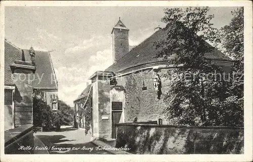 Halle Saale Eingang zur Burg Giebichenstein Kat. Halle