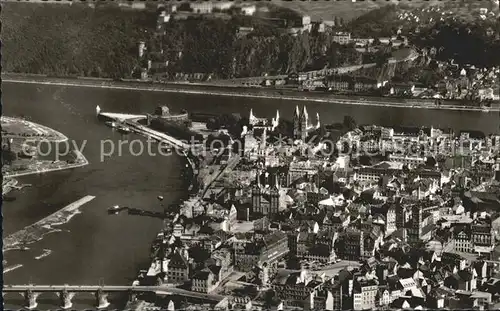 Koblenz Rhein Ehrenbreitstein Fliegeraufnahme Kat. Koblenz