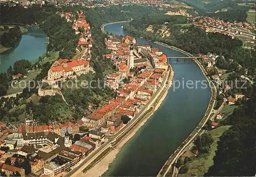 Burghausen Salzach Burg Fliegeraufnahme Kat. Burghausen