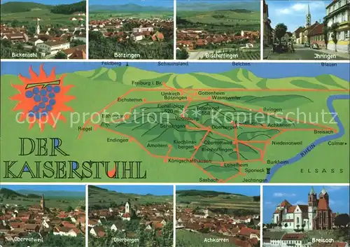 Breisach Rhein Rund um den Kaiserstuhl Ihringen Boetzingen Achkarren Kat. Breisach am Rhein