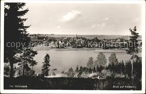 Moehnesee mit Koerbecke Kat. Moehnesee