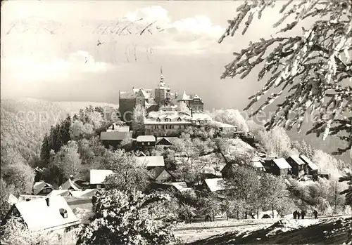 Lauenstein Oberfranken Burghotel im Winter Kat. Ludwigsstadt