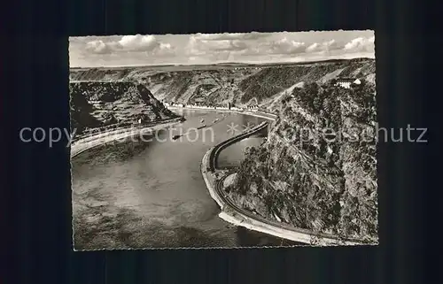 St Goarshausen Fliegeraufnahme mit Loreley Kat. Sankt Goarshausen