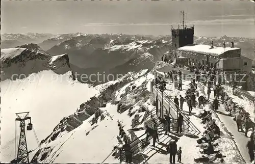 Zugspitze Zugspitz  Westgipfel Aussichtsterrasse Muenchner Haus Kat. Garmisch Partenkirchen