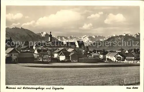 Murnau Wettersteingebirge Zugspitze  Kat. Murnau a.Staffelsee