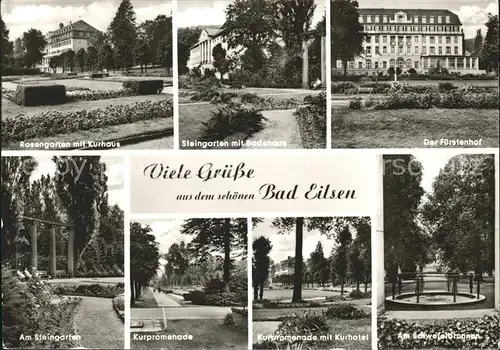 Bad Eilsen Rosengarten Kurhaus Steingarten Badehaus Fuerstenhof Schwefelbrunnen  Kat. Bad Eilsen