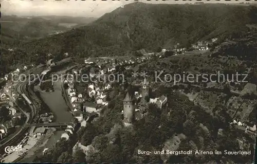 Altena Lenne Burg und Bergstadt Fliegeraufnahme Kat. Altena