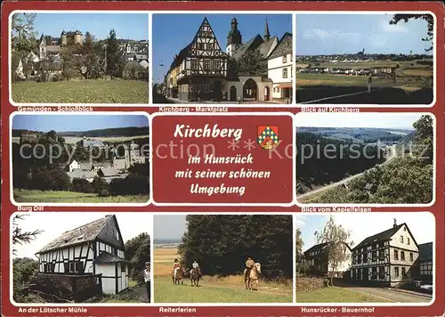 Kirchberg Hunsrueck Gemuenden Schloss Marktplatz Panorama Burg Dill Kapleifelsen Loetscher Muehle Reiterferien Hunsruecker Bauernhof Kat. Kirchberg (Hunsrueck)