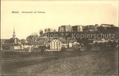 Bitsch Nordansicht mit Festung Kat. Bitche