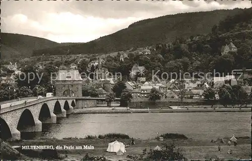 Miltenberg Main Mainpartie mit Bruecke Kat. Miltenberg