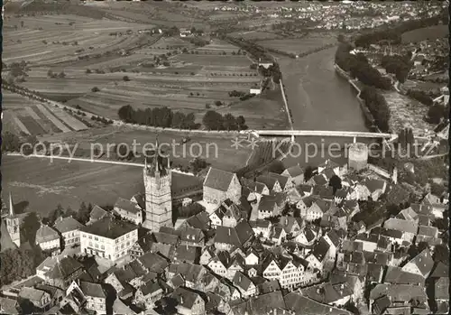 Bad Wimpfen Fliegeraufnahme mit Neckar Kat. Bad Wimpfen