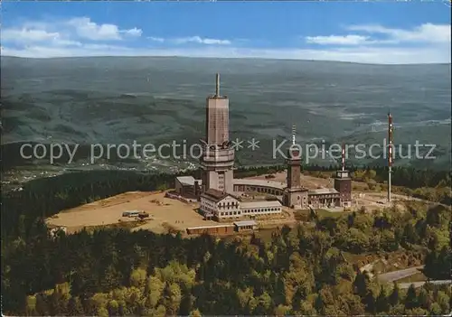 Grosser Feldberg Taunus mit Fernseh UKW und Fernmeldeturm Fliegeraufnahme Kat. Schmitten