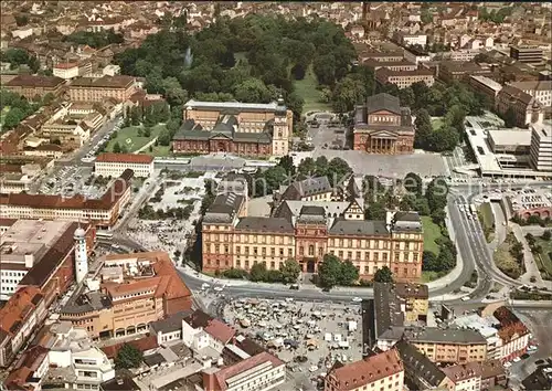 Darmstadt Marktplatz und Schloss Fliegeraufnahme Kat. Darmstadt