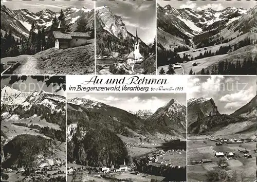 Au Vorarlberg und Rehmen Kapellchen Kirche Panorama Totalansichten Kat. Au