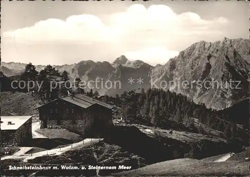 Berchtesgaden Schneibsteinhaus mit Watzmann und Steinernem Meer Kat. Berchtesgaden