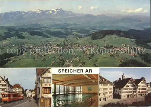 Speicher AR Strassenbahn Hallenbad Panorama Appenzellerland Alpen / Speicher /Bz. Mittelland