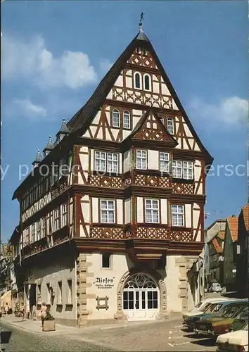 Miltenberg Main Hotel Riesen aeltestes Gasthaus Deutschlands 12. Jhdt. Fachwerk Kat. Miltenberg