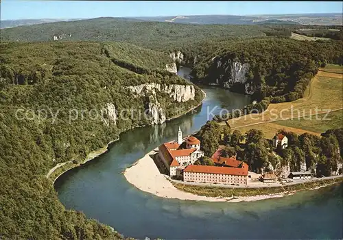 Weltenburg Kelheim Kloster Donau Fliegeraufnahme Kat. Kelheim