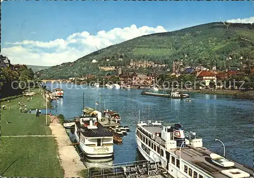 Heidelberg Neckar Schloss Rheinufer  Kat. Heidelberg