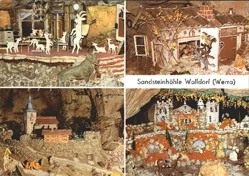 Walldorf Meiningen Sandstein  Maerchen  Sagenhoehle Wolf sieben Geisslein Bremer Stadtmusikanten  Kat. Walldorf Meiningen