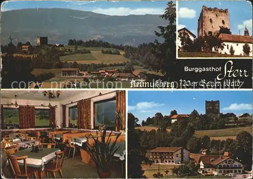 Neunussberg Burggasthof Sterr mit Gaestehaus Bergfried Gastraum Teilansicht Kat. Viechtach