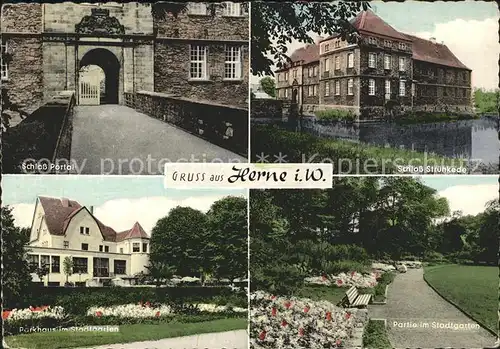 Herne Westfalen Schlossportal Schloss Struenkede Parkhaus im Stadtgarten Parkanlage Kat. Herne